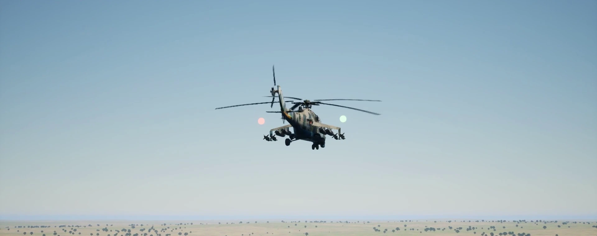 Helicopter flying toward the shooter's position